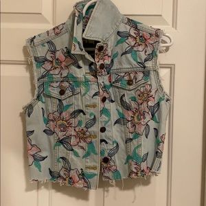 Jeans flower vest